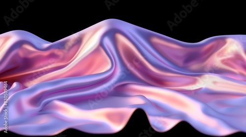  A black background frames a wave of pink and purple liquid, its edges touching each side The top portion of the image reveals only black background beyond
