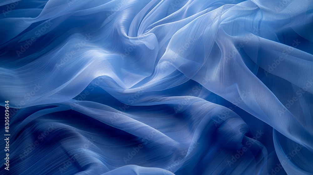 Obraz premium A close-up of blue fabric with extensive light blue overlays, top and bottom