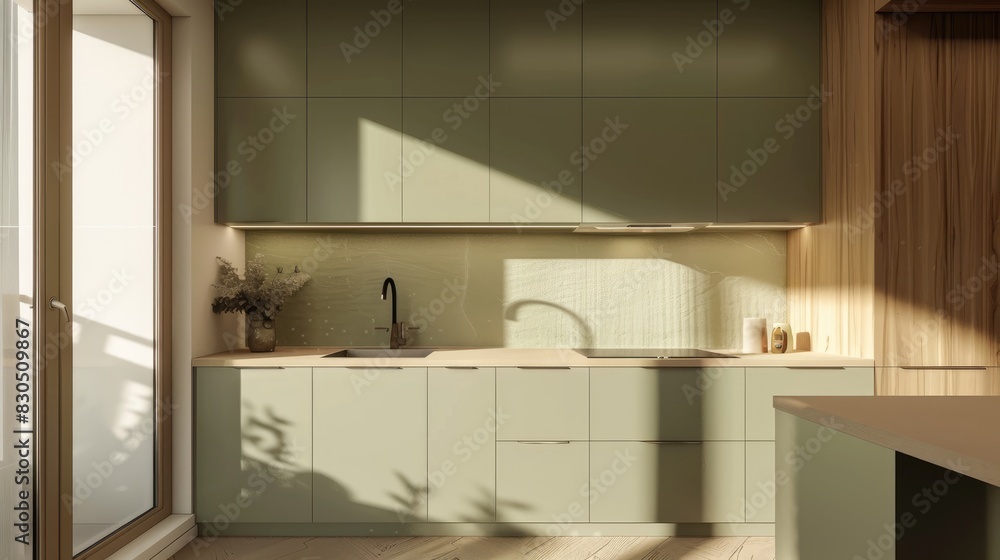 Sleek modern kitchen design in light tones Sleek modern kitchen design in light tones
