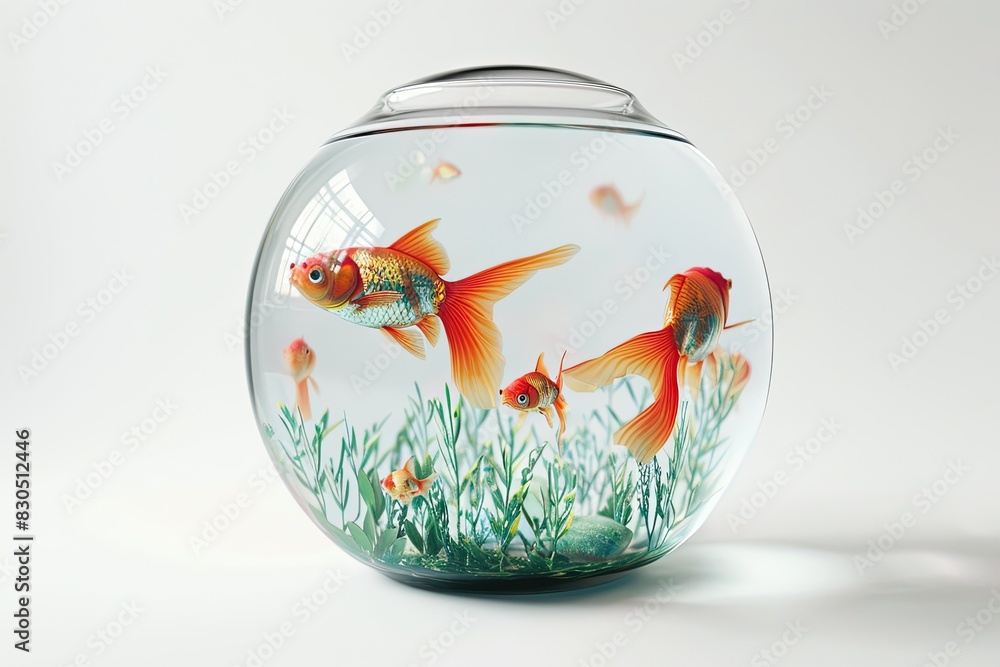 goldfish fishbowl isolated on white background goldfish fishbowl isolated on white background
