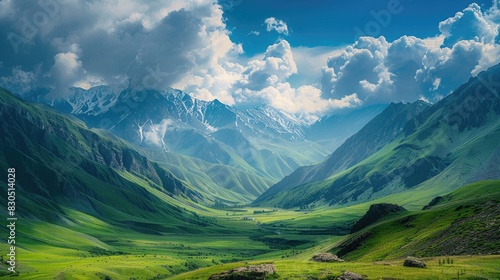 Scenic sight of mountains and valleys
