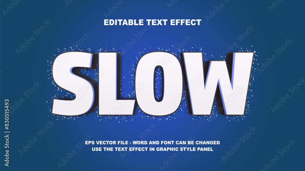 Editable Text Effect Slow 3D Vector Template