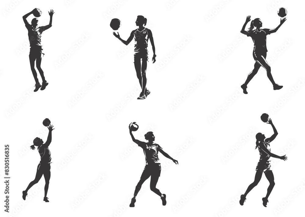 Silhouette of people playing volleyball Silhouette of people playing volleyball