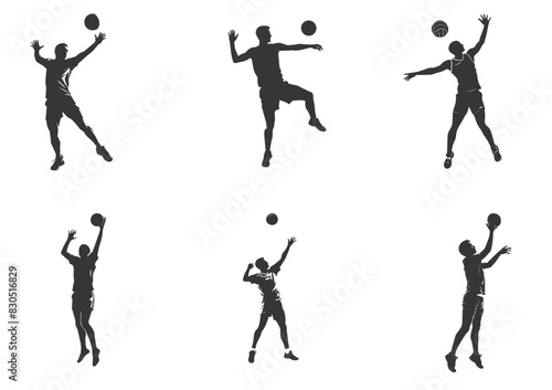 Wallpaper Mural Silhouette of people playing volleyball Torontodigital.ca