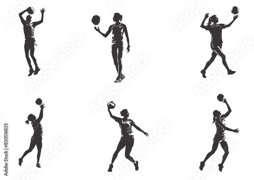 Wallpaper Mural Silhouette of people playing volleyball Torontodigital.ca