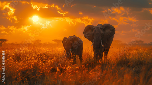 An elephant seeks refuge from rising temperatures, the effects of climate change and the climate crisis. Increased environmental awareness and global efforts to mitigate climate impact.