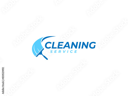 cleaning service logo vector illustration. squeegee logo template
