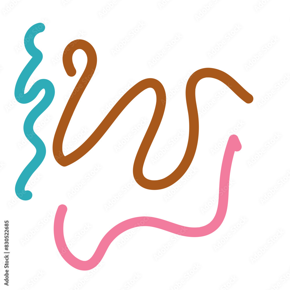 Brown pink blue squiggly lines vector Brown pink blue squiggly lines vector