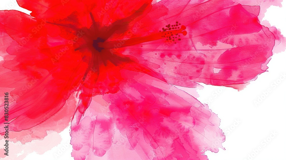 A photo of a pink and red flower on a white background, with the focal point being a red center at the core of the blossom A photo of a pink and red flower on a white background, with the focal point being a red center at the core of the blossom