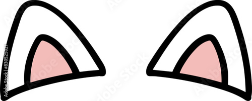Cat ears illustration icon, cat, ears, cartoon, cute, illustration, color, icon, line,