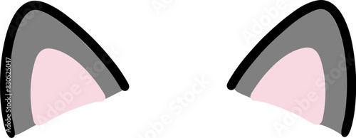 Cat ears illustration icon, cat, ears, cartoon, cute, illustration, color, icon, line,