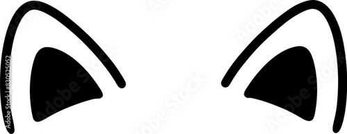 Cat ears illustration icon, cat, ears, cartoon, cute, illustration, color, icon, line,