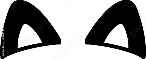 Cat ears illustration icon, cat, ears, cartoon, cute, illustration, color, icon, line,