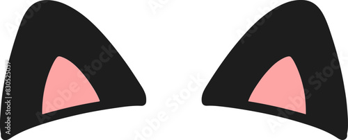 Cat ears illustration icon, cat, ears, cartoon, cute, illustration, color, icon, line,