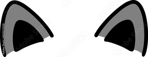 Cat ears illustration icon, cat, ears, cartoon, cute, illustration, color, icon, line,
