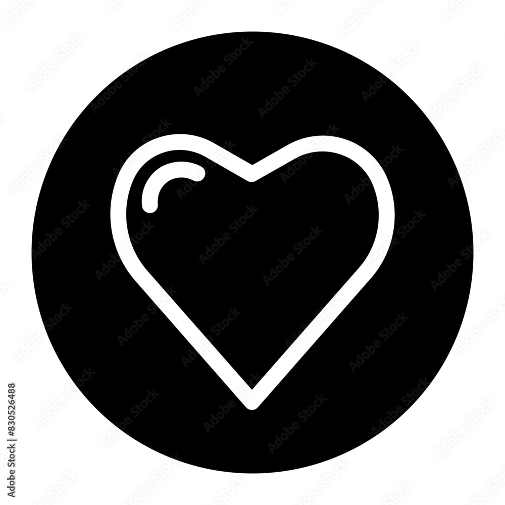 heart in a circle glyph style heart in a circle glyph style