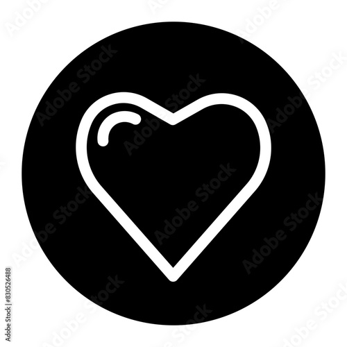 heart in a circle glyph style