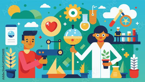 A place where curiosity and passion collide leading to beautiful creations and unexpected discoveries.. Vector illustration