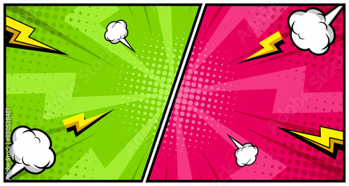 Versus pop art background template for cartoon comic book page or poster.