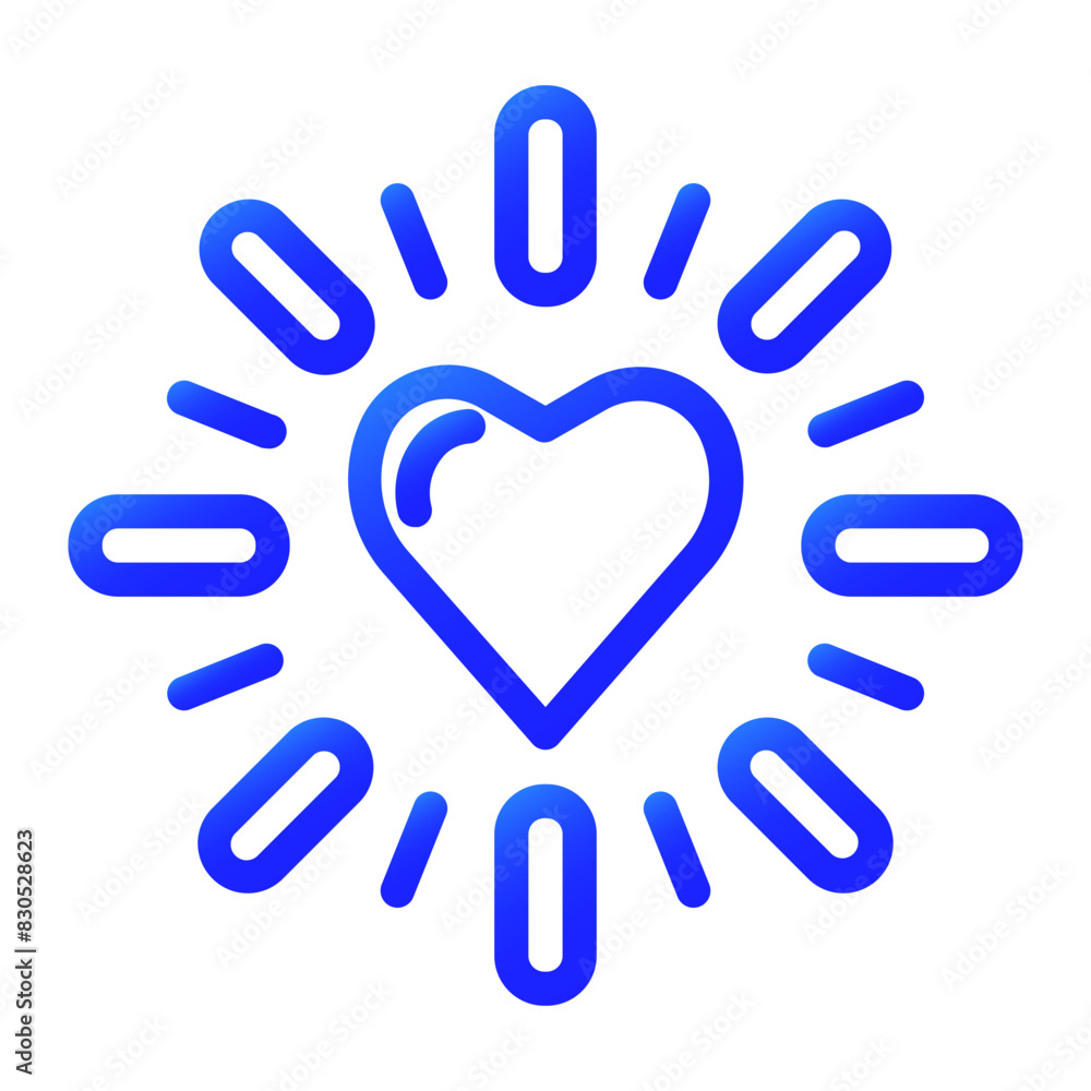 glowing heart blue color style glowing heart blue color style