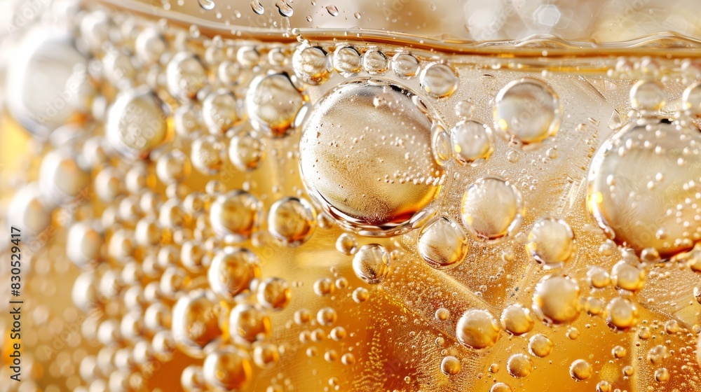 A close-up of a glass filled with beer, adorned with water droplets at its base A close-up of a glass filled with beer, adorned with water droplets at its base