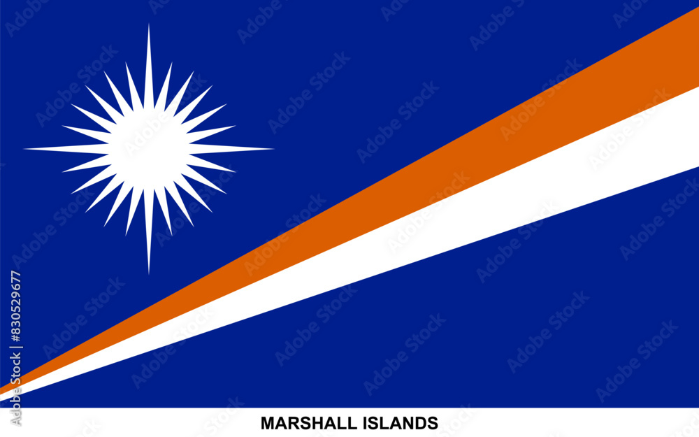 Obraz premium Flag of MARSHALL ISLANDS, MARSHALL ISLANDS national flag