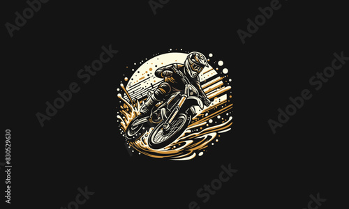 people playing motocross off road vector artwork design