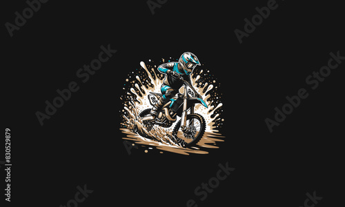 people playing motocross off road vector artwork design