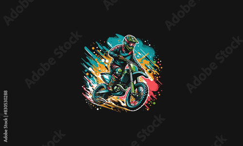 people playing motocross off road vector artwork design