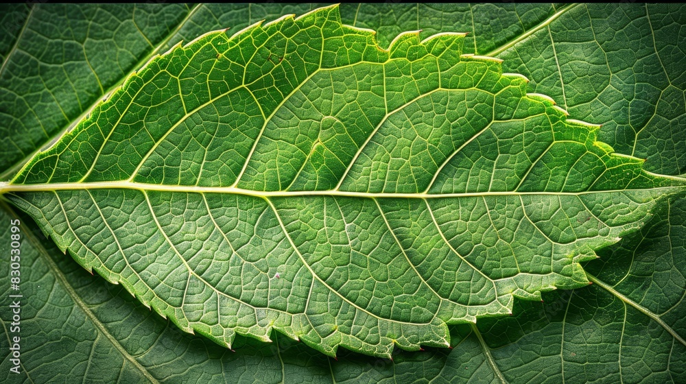 A single green leaf resting atop a bed of lush, green leaves A single green leaf resting atop a bed of lush, green leaves