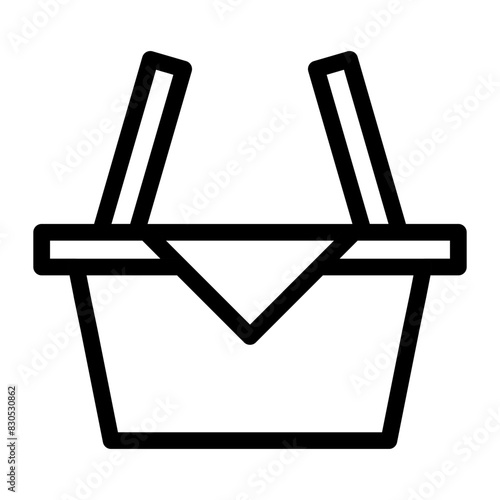 picnic basket icon in line. Vecor illustration