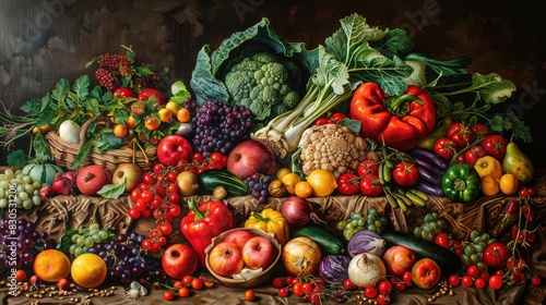 Sale of abundant fresh fruits and vegetables