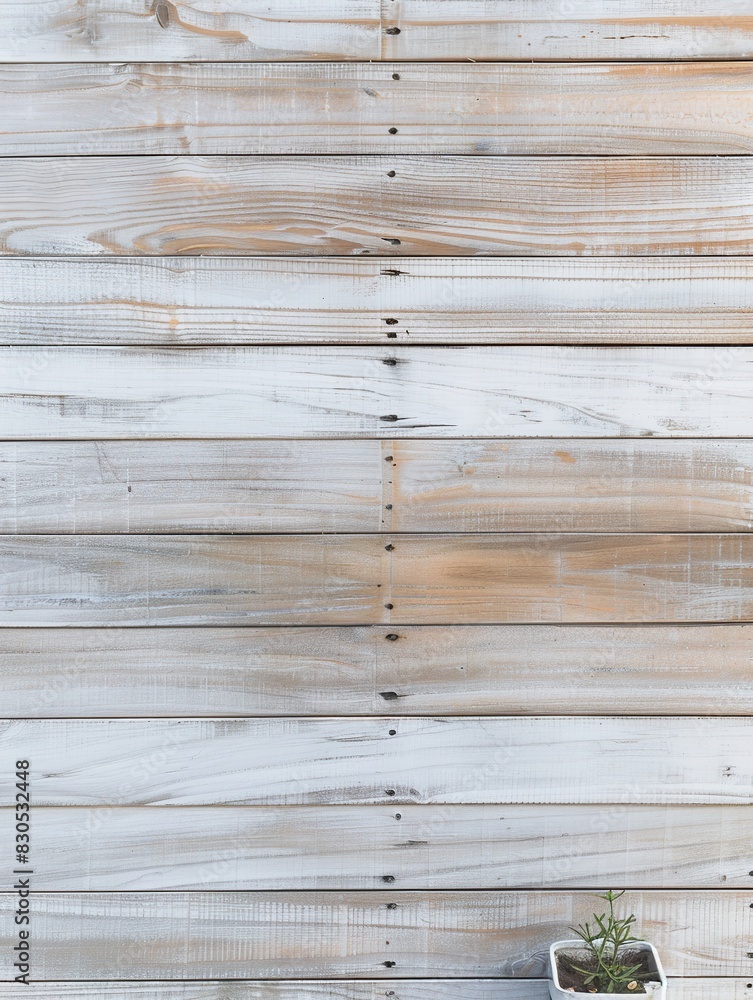 Obraz premium Rustic White Wooden Plank Wall Background.