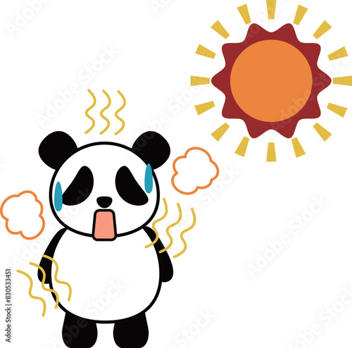 パンダが暑さで熱中症になってしまったイメージアイコン素材 (ID: 830533451)