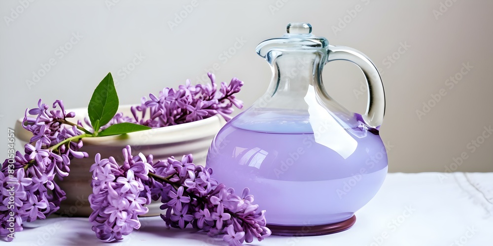 Lilac Flowers and Neti Pot: A Spring Allergy Solution. Concept Spring Allergies, Natural Remedies, Lilac Flower Benefits, Neti Pot Usage, Seasonal Allergies