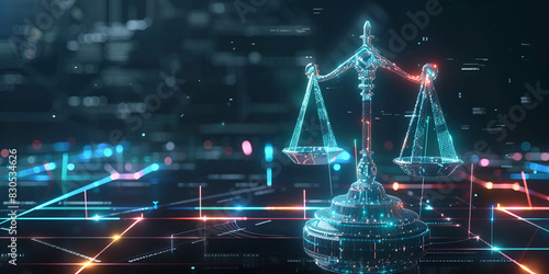 Digital Law Scales A Sci-Fi Crime Scene Perspective