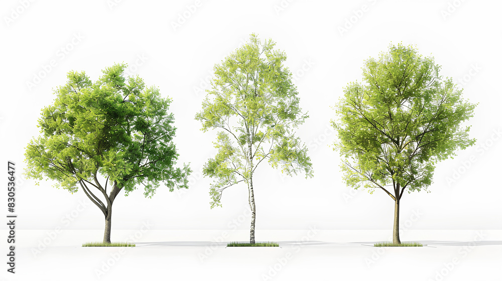 collection of Cottonwood,Plane trees beautiful isolated on white background collection of Cottonwood,Plane trees beautiful isolated on white background