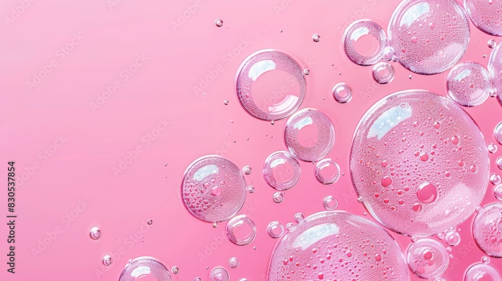A close-up of a pink background with bubbles of water at the bottom The bottoms of the bubbles are also visible A close-up of a pink background with bubbles of water at the bottom The bottoms of the bubbles are also visible