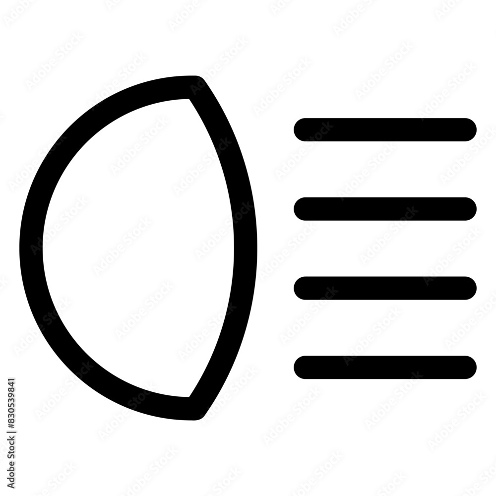headlight line icon vector illustration isolated on white background headlight line icon vector illustration isolated on white background