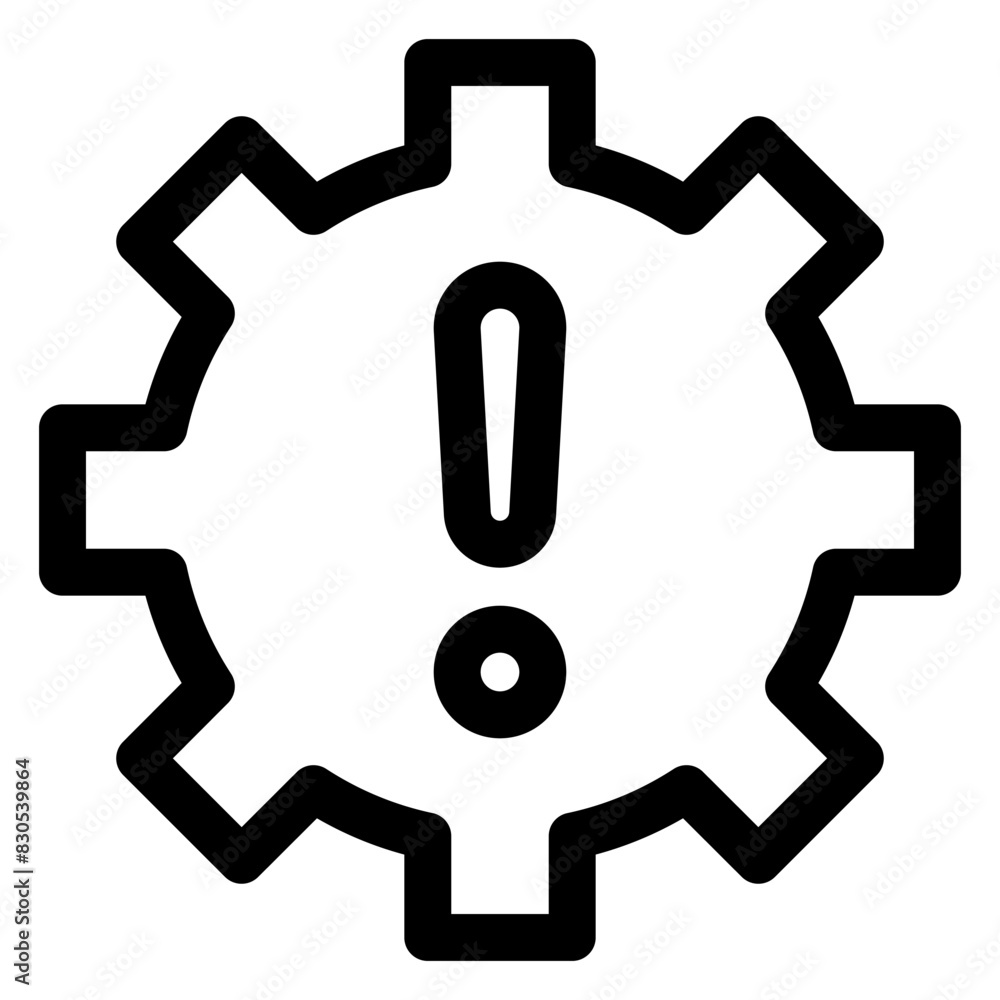warning line icon vector illustration isolated on white background warning line icon vector illustration isolated on white background