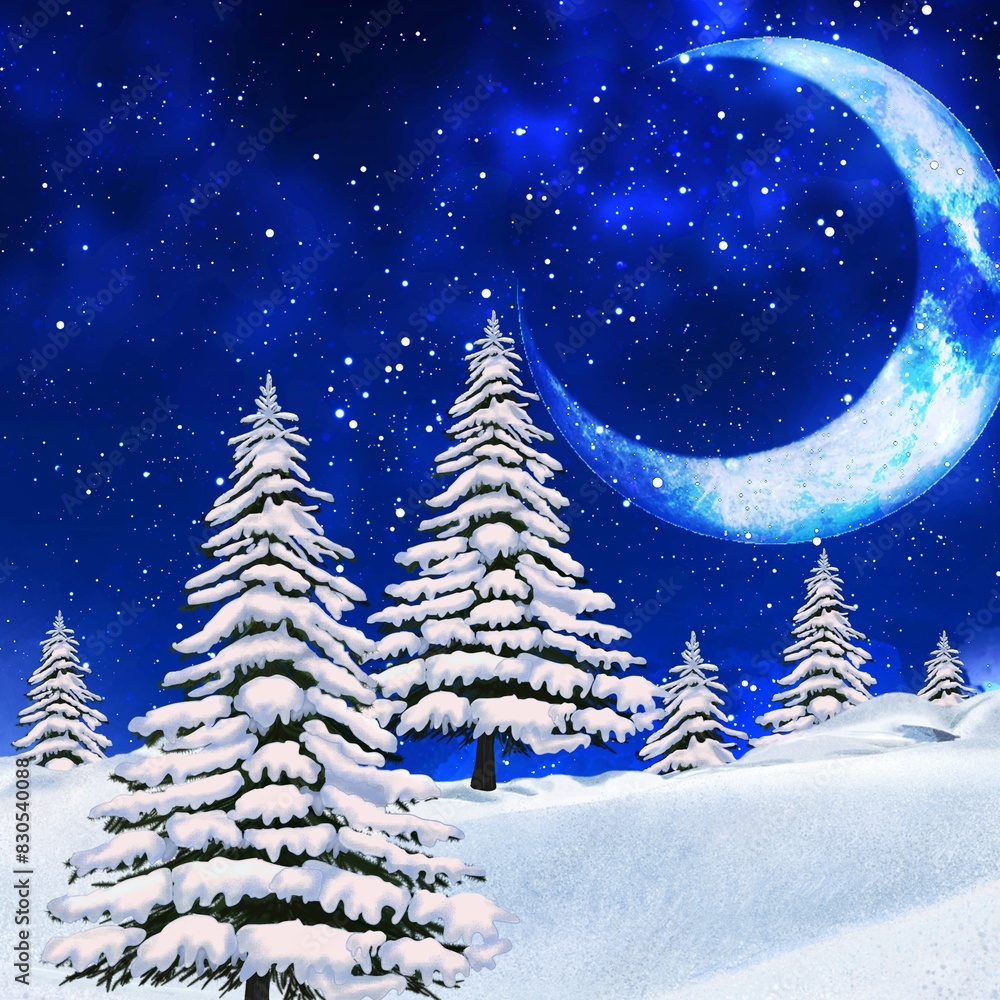 Fototapeta premium christmas tree in the snow