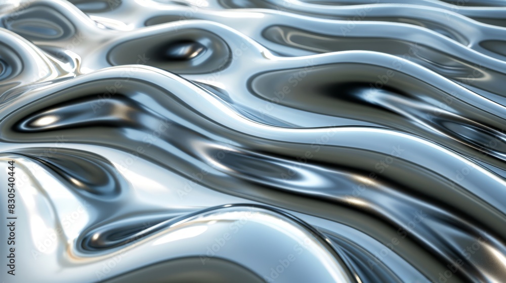 A tight shot of a metallic surface appearing as if it's a flowing liquid or substance, adorned with a contrasting black-and-white pattern at its top and base A tight shot of a metallic surface appearing as if it's a flowing liquid or substance, adorned with a contrasting black-and-white pattern at its top and base
