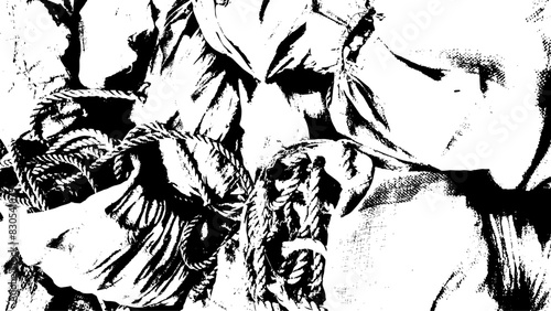 12-10. Old rope bag texture background - illustration