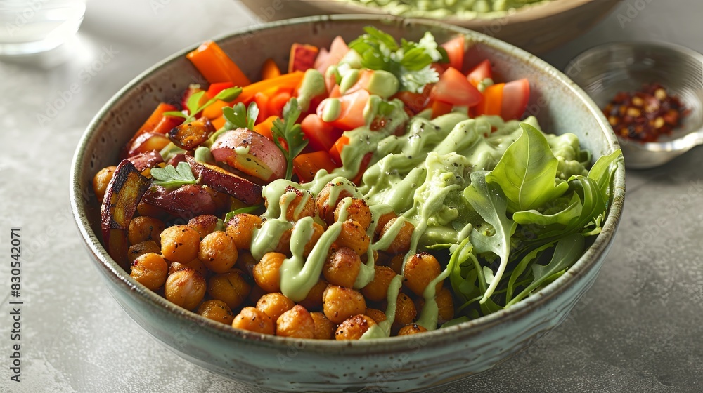 plant-based protein bowl with chickpeas roaste plant-based protein bowl with chickpeas roaste