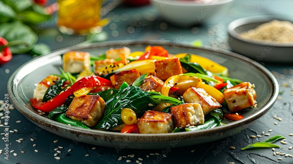 Crispy salt and pepper Tofu. Vegan, vegetarian healthy food Crispy salt and pepper Tofu. Vegan, vegetarian healthy food