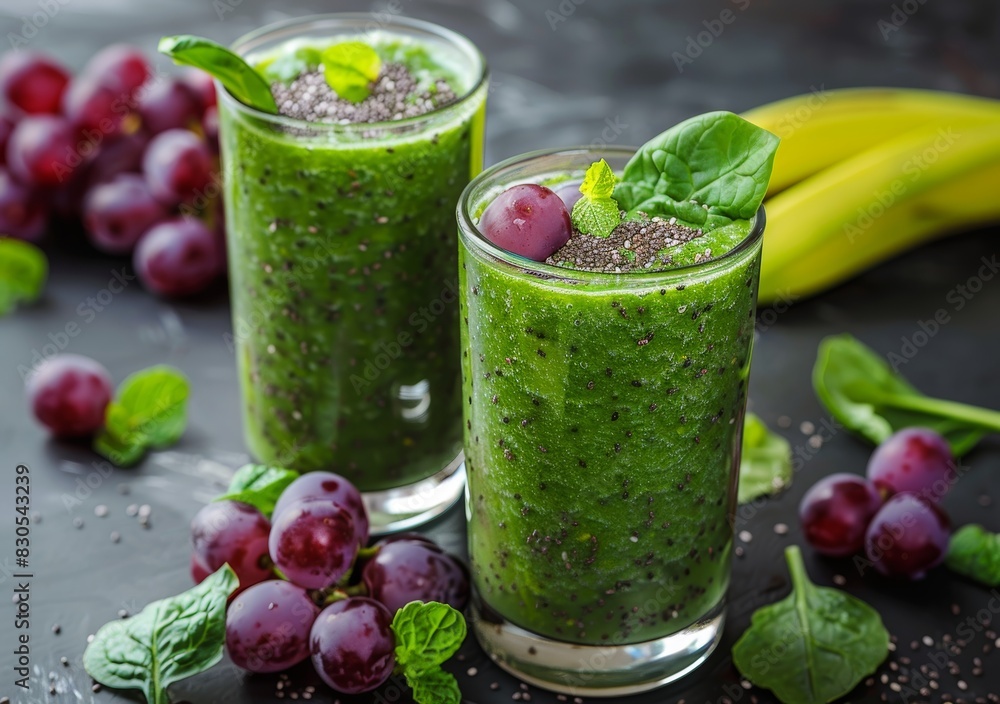 Healthy Breakfast Smoothie with Fresh Fruits and Nuts Generative AI Healthy Breakfast Smoothie with Fresh Fruits and Nuts Generative AI