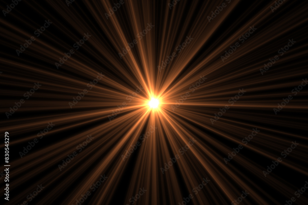 Fototapeta premium Sun flare on the black background