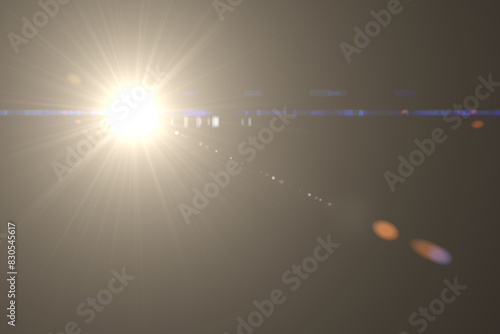 sunlight lens flare effects on black background