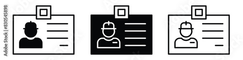 ID Card icon set. ID Card icon collection. Driver's license Identification card icon sign and symbol. ID Badge Symbol white background. Identity sign. Vector illustration. eps 10