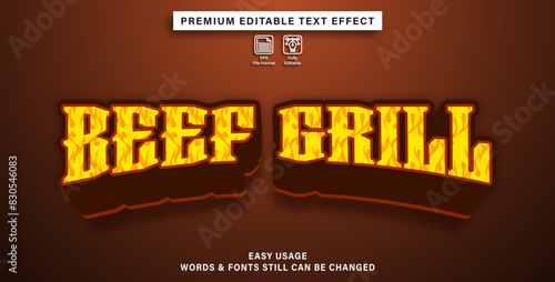 Text effect style beef grill
